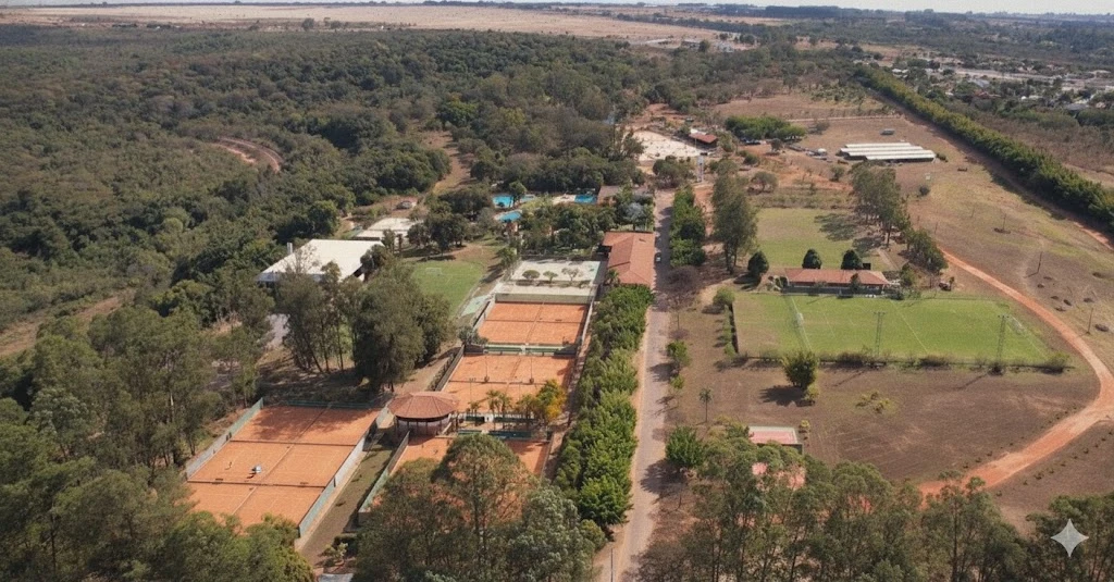 <h4 style="color: #b98335;">Esportes de Alto Desempenho<br></h4>
Mais de 10 modalidades esportivas de excelência, incluindo 9 quadras de saibro de tênis, 3 campos de futebol padrão, e quadras de vôlei e peteca. Infraestrutura completa para aulas, treinos e torneios, cultivando campeões e paixões em um ambiente de alta performance.